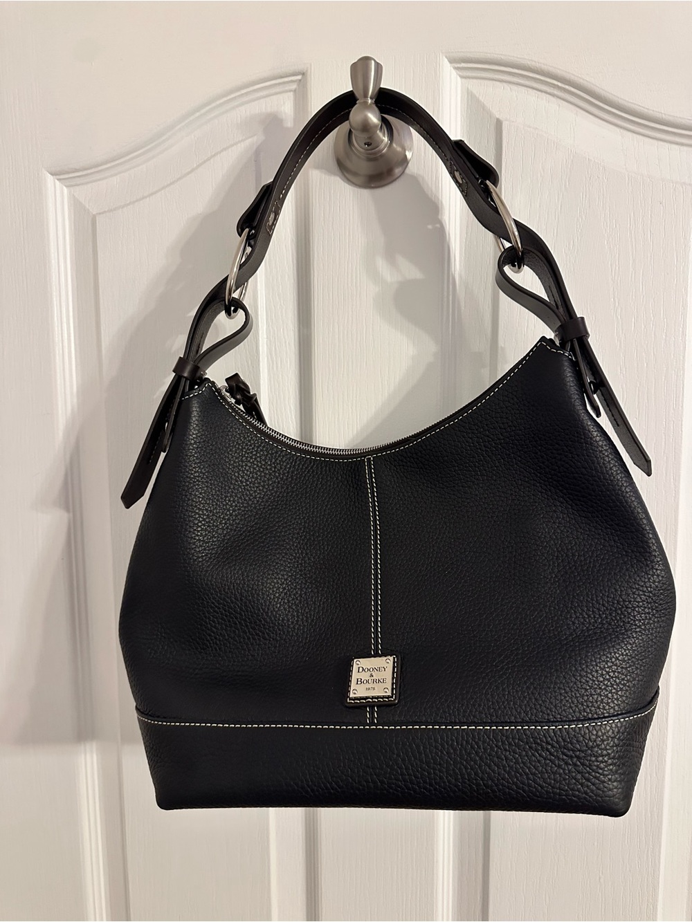 Dooney & Bourke Black Pebble Leather Shoulder Hobo